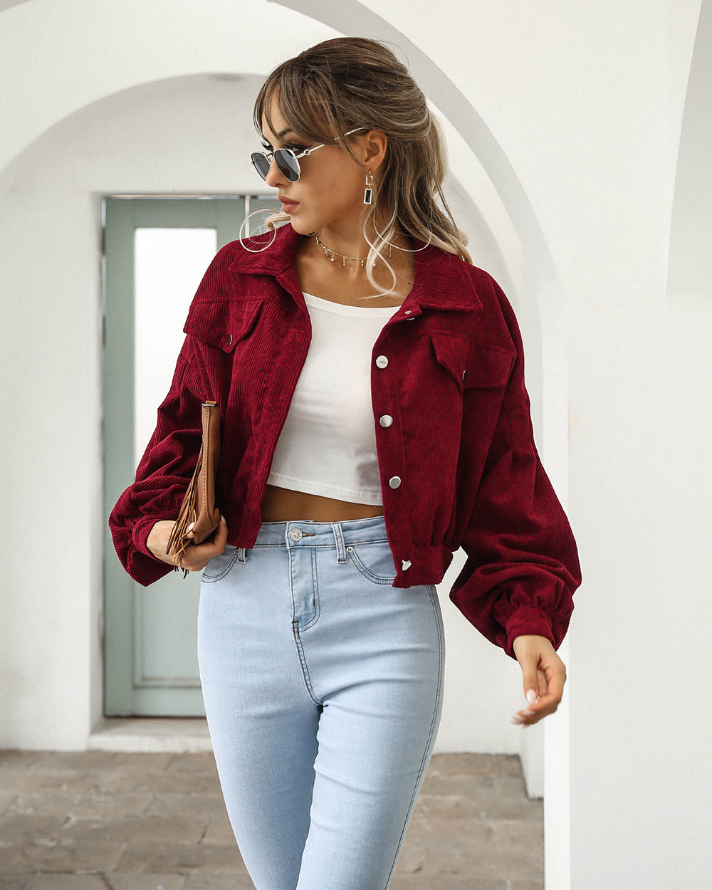 Jessica Corduroy Jacket | Trendy jasje met korte mouwen is een must-have voor dit voorjaar-Boutique Moda