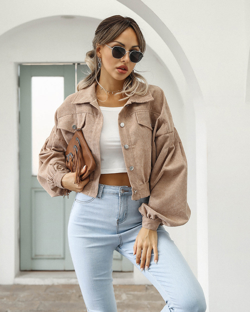 Jessica Corduroy Jacket | Trendy jasje met korte mouwen is een must-have voor dit voorjaar-Boutique Moda