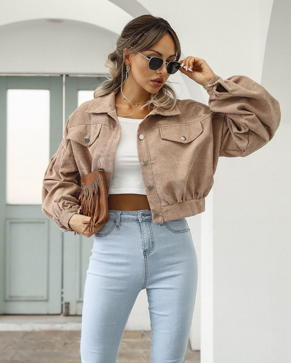 Jessica Corduroy Jacket | Trendy jasje met korte mouwen is een must-have voor dit voorjaar-Boutique Moda