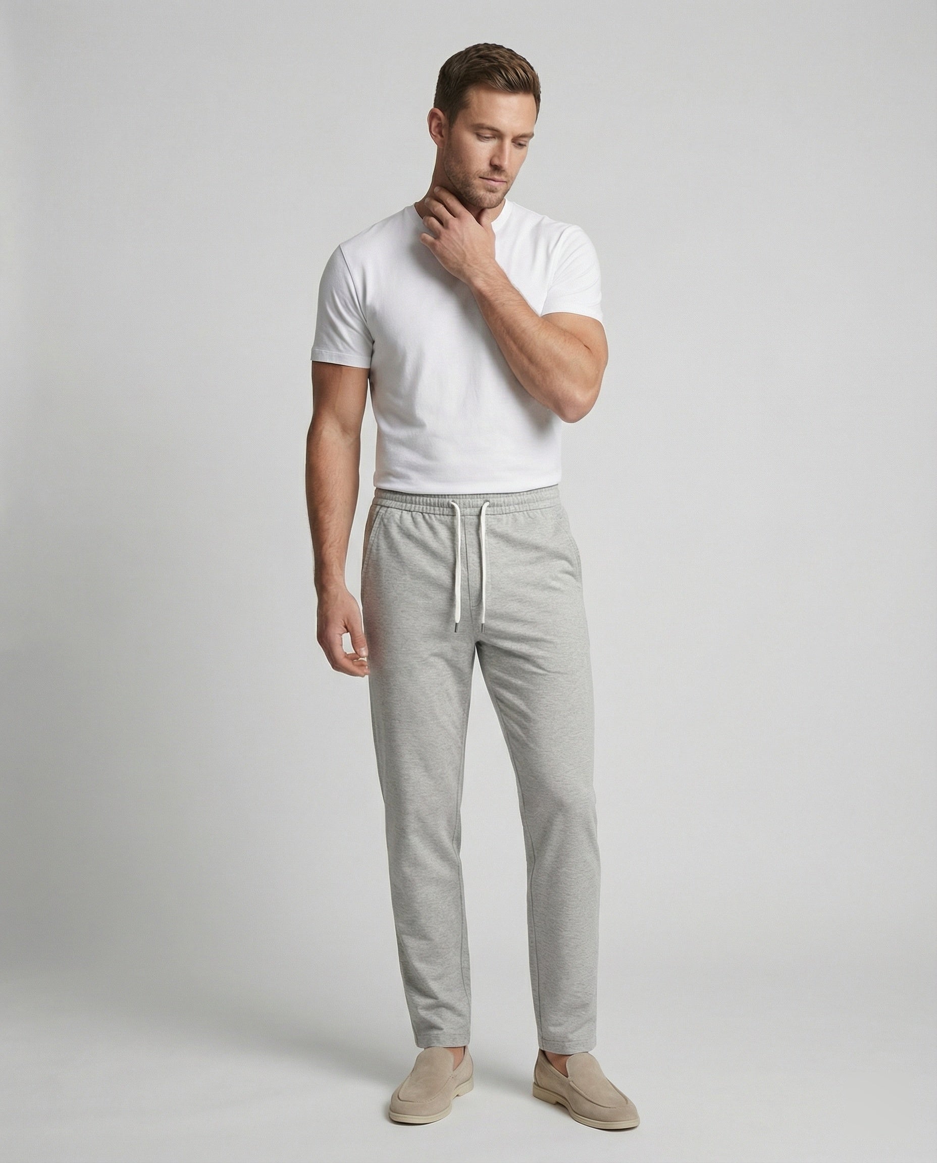 Joggingbroek met rechte pijpen - Trekkoord - Slim fit - Joggingbroek - Herenbroek-Boutique Moda