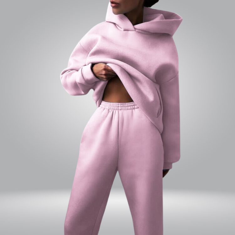 Josephine Trainingspak | Casual 2-Delige Hoodie & Joggingsbroek Set voor Vrouwen-Boutique Moda