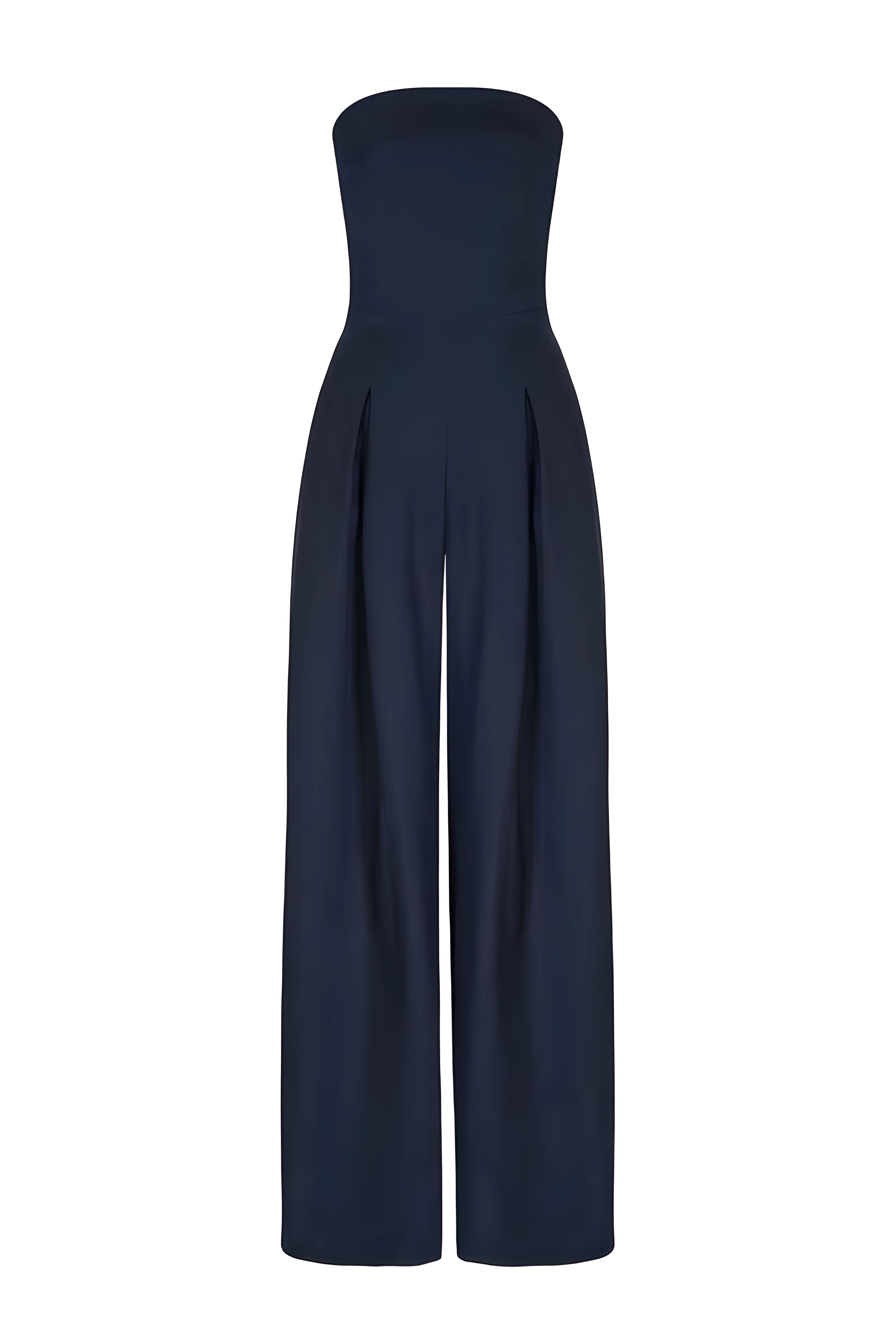 Jumpsuit met brede benen - Mouwloos - Geplooid - Strapless Jumpsuit - Elegant Jumpsuit-Boutique Moda