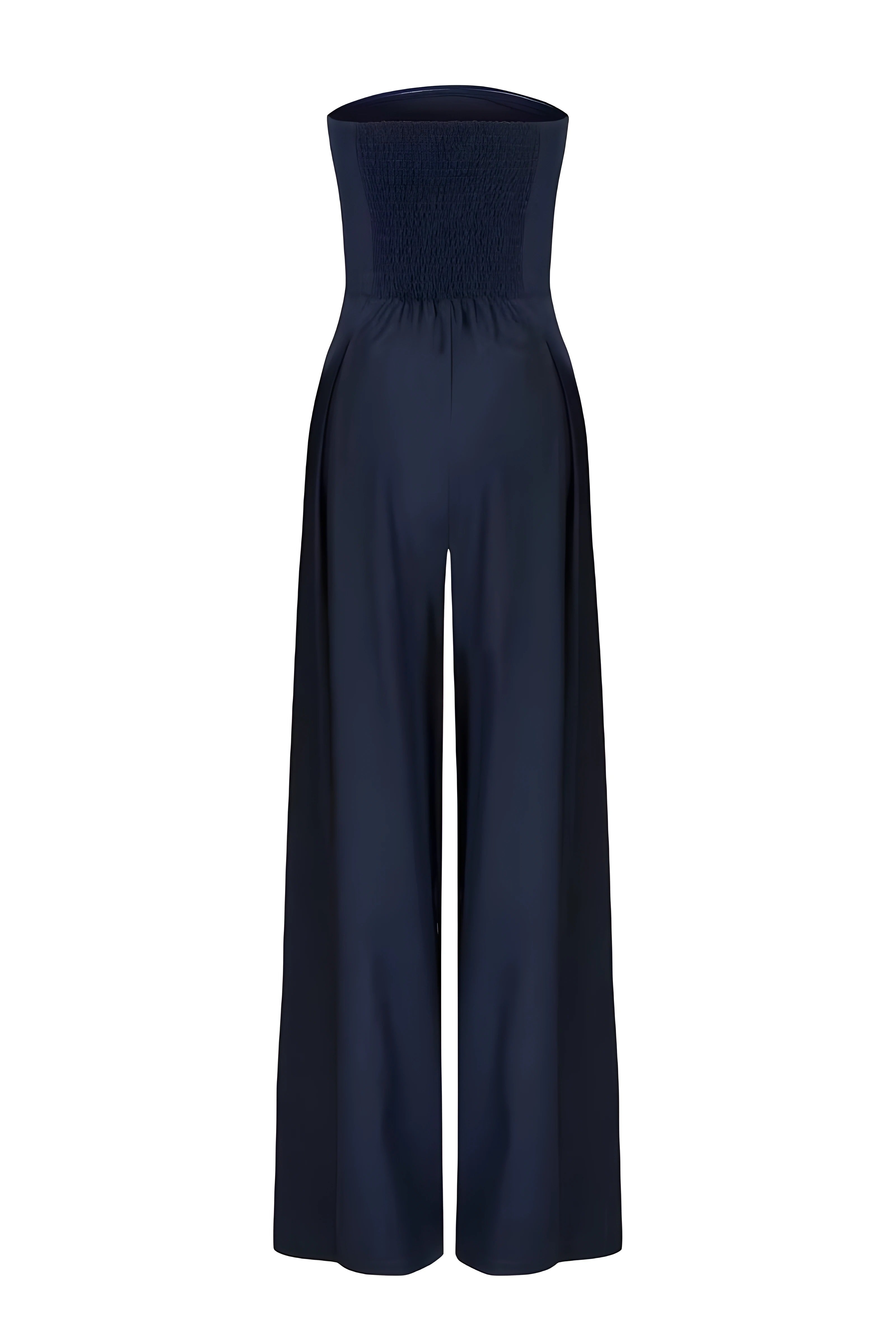 Jumpsuit met brede benen - Mouwloos - Geplooid - Strapless Jumpsuit - Elegant Jumpsuit-Boutique Moda