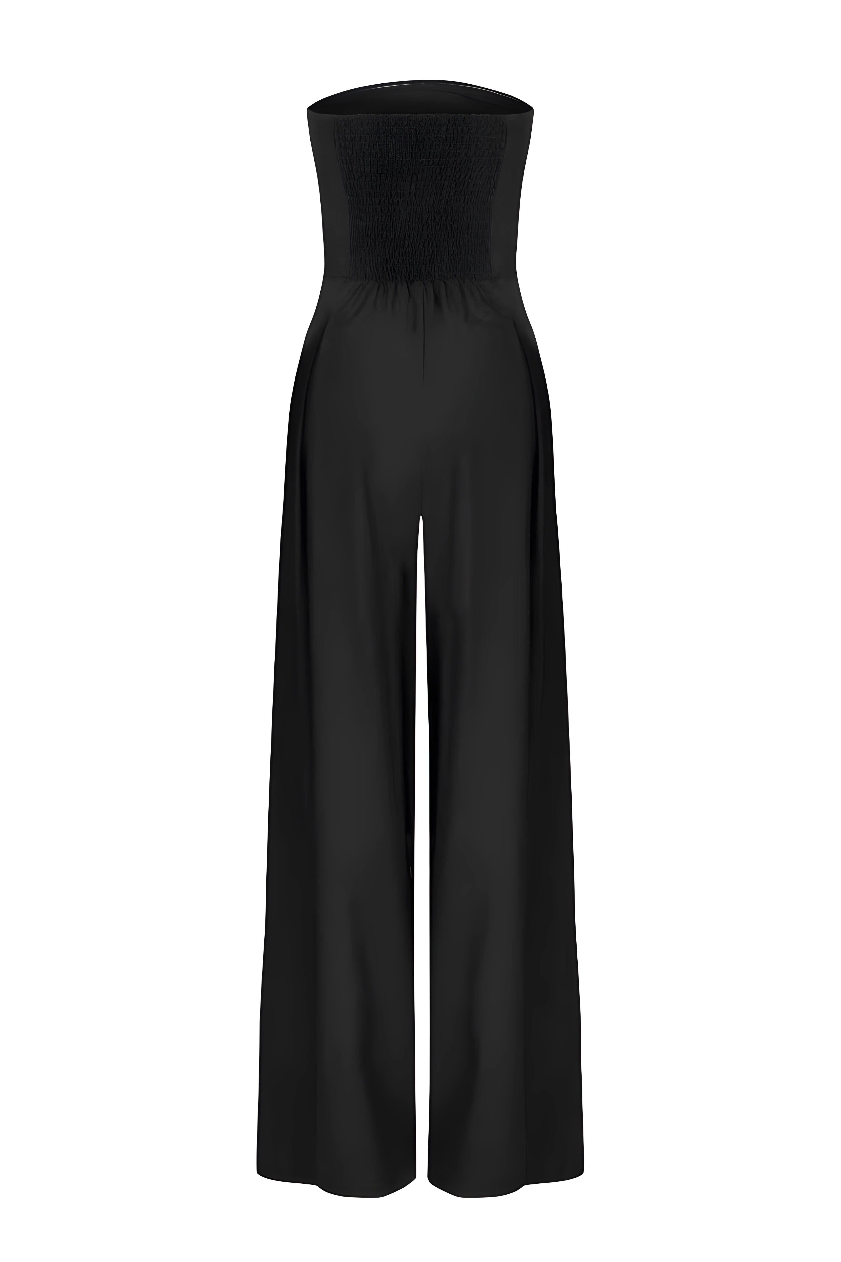 Jumpsuit met brede benen - Mouwloos - Geplooid - Strapless Jumpsuit - Elegant Jumpsuit-Boutique Moda