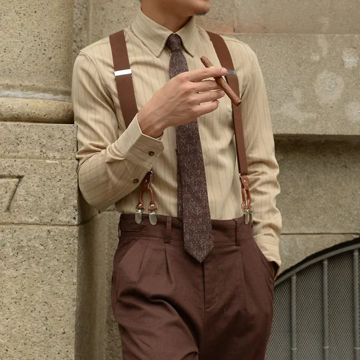 Jurk overhemd | Gestreept | Kraagje | Knoopsluiting | Overhemd voor heren-Boutique Moda