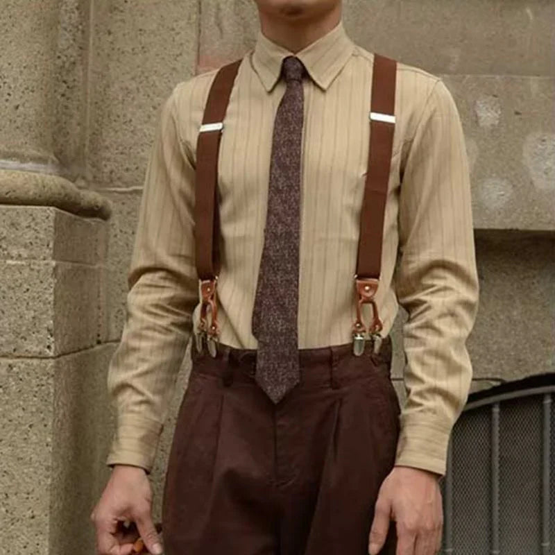 Jurk overhemd | Gestreept | Kraagje | Knoopsluiting | Overhemd voor heren-Boutique Moda