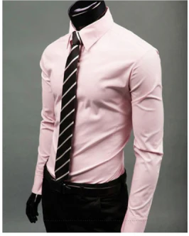 Jurk overhemd - Lange Mouw - Slim Fit - Button-Up overhemd - Heren overhemden-Boutique Moda