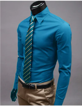 Jurk overhemd - Lange Mouw - Slim Fit - Button-Up overhemd - Heren overhemden-Boutique Moda