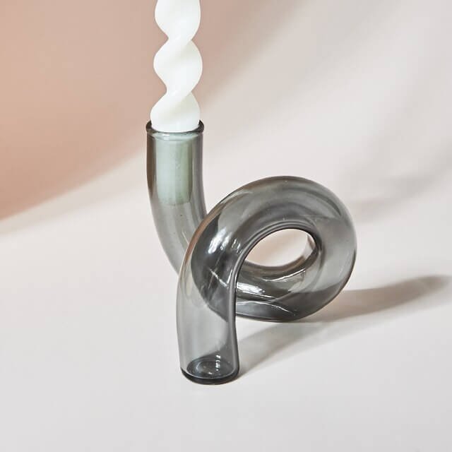Kaarsenhouder Glas | Gedraaid Gekleurd | Voor Dinerkaarsen-Boutique Moda
