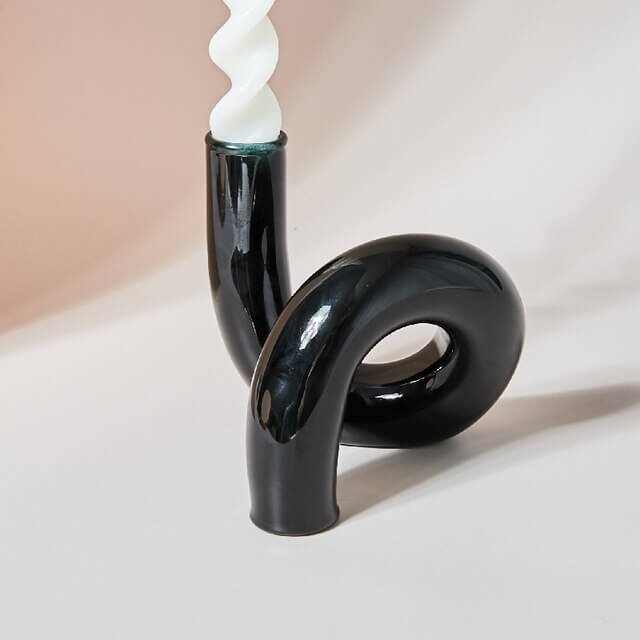 Kaarsenhouder Glas | Gedraaid Gekleurd | Voor Dinerkaarsen-Boutique Moda