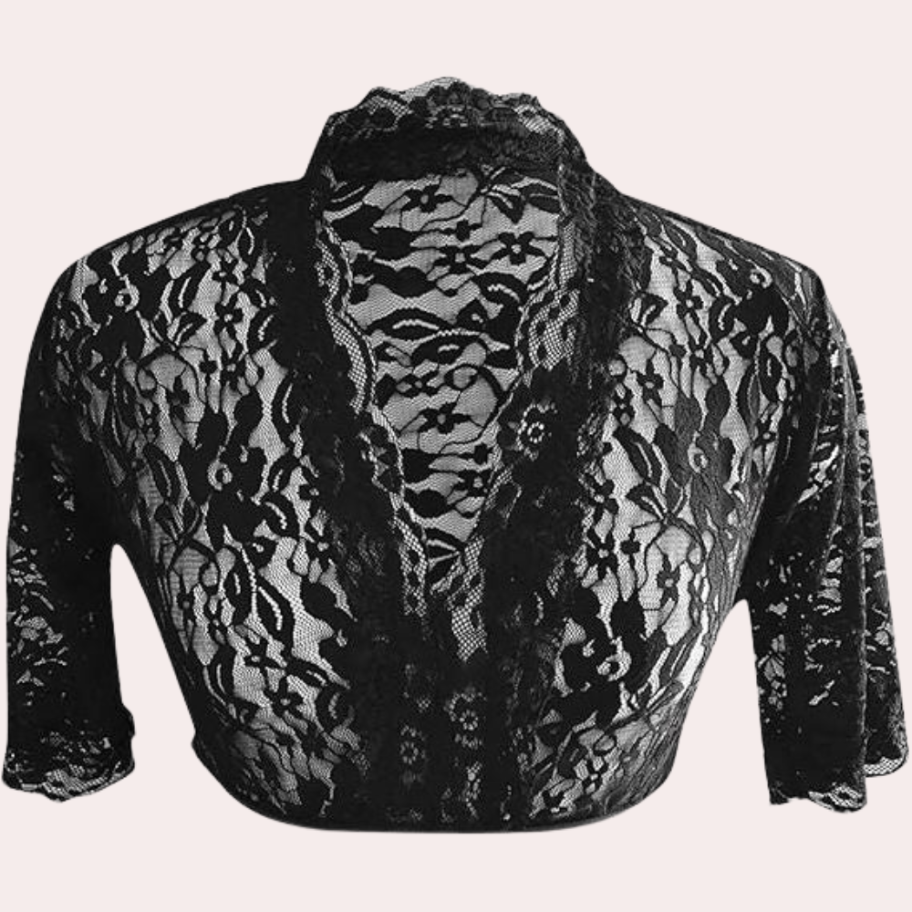 Kanten Crop Top | V-hals | Korte mouwen | Kanten blouse | Dameskleding-Boutique Moda