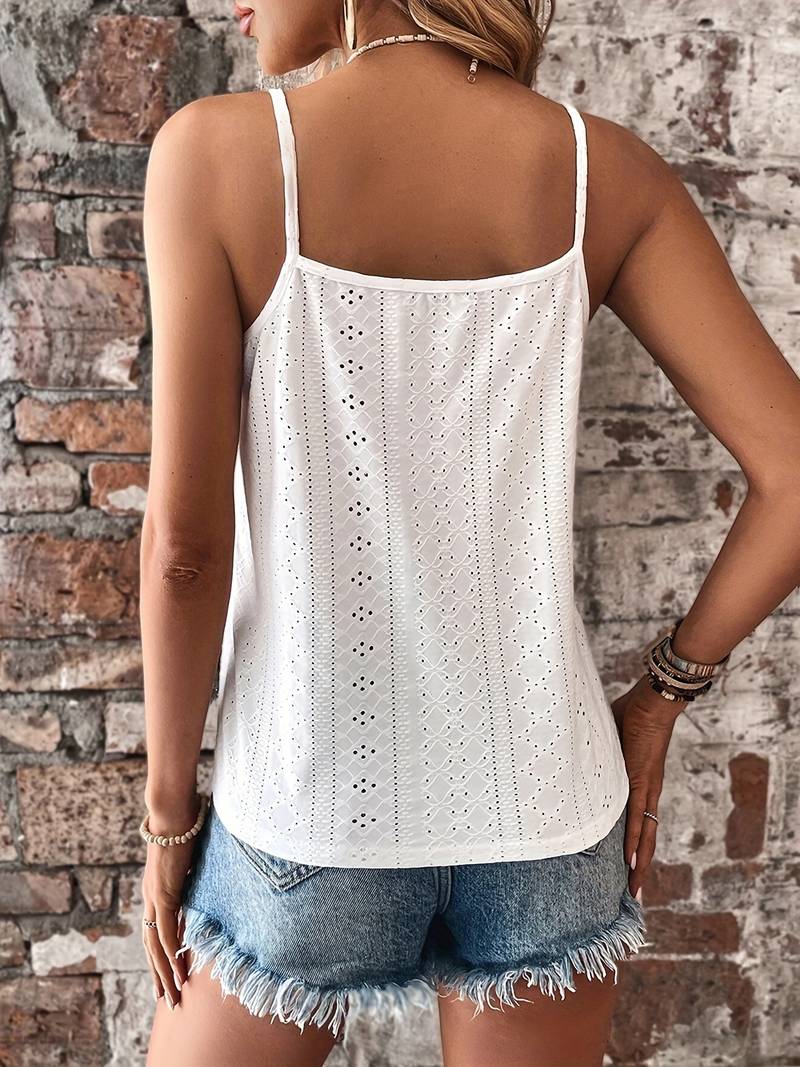 Kanten top - Spaghettibandjes - V-hals - Zomertop - Dameskleding-Boutique Moda