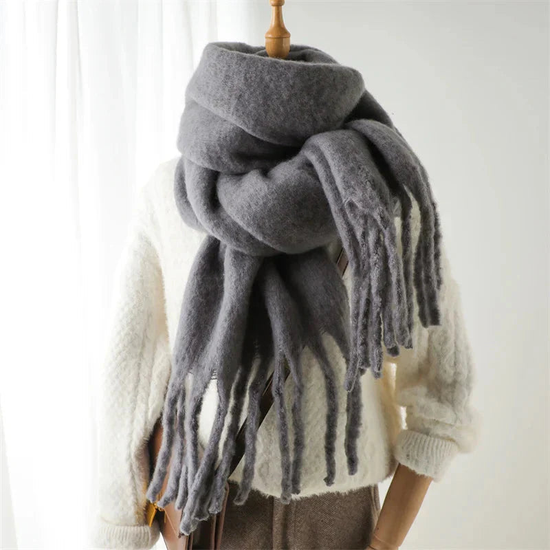 Kasjmier Sjaal - Warme grof gebreide wintersjaal voor dames-Boutique Moda