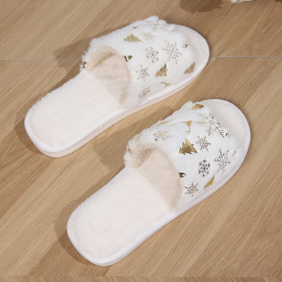 Kerst Slippers - Slip-On - Bont - Winter Slippers - Huisslippers-Boutique Moda