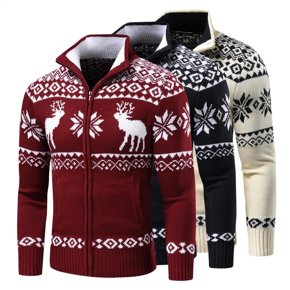 Kerst Vest | Opstaande Kraag | Regular Fit | Gebreid Vest | Kerst Trui-Boutique Moda