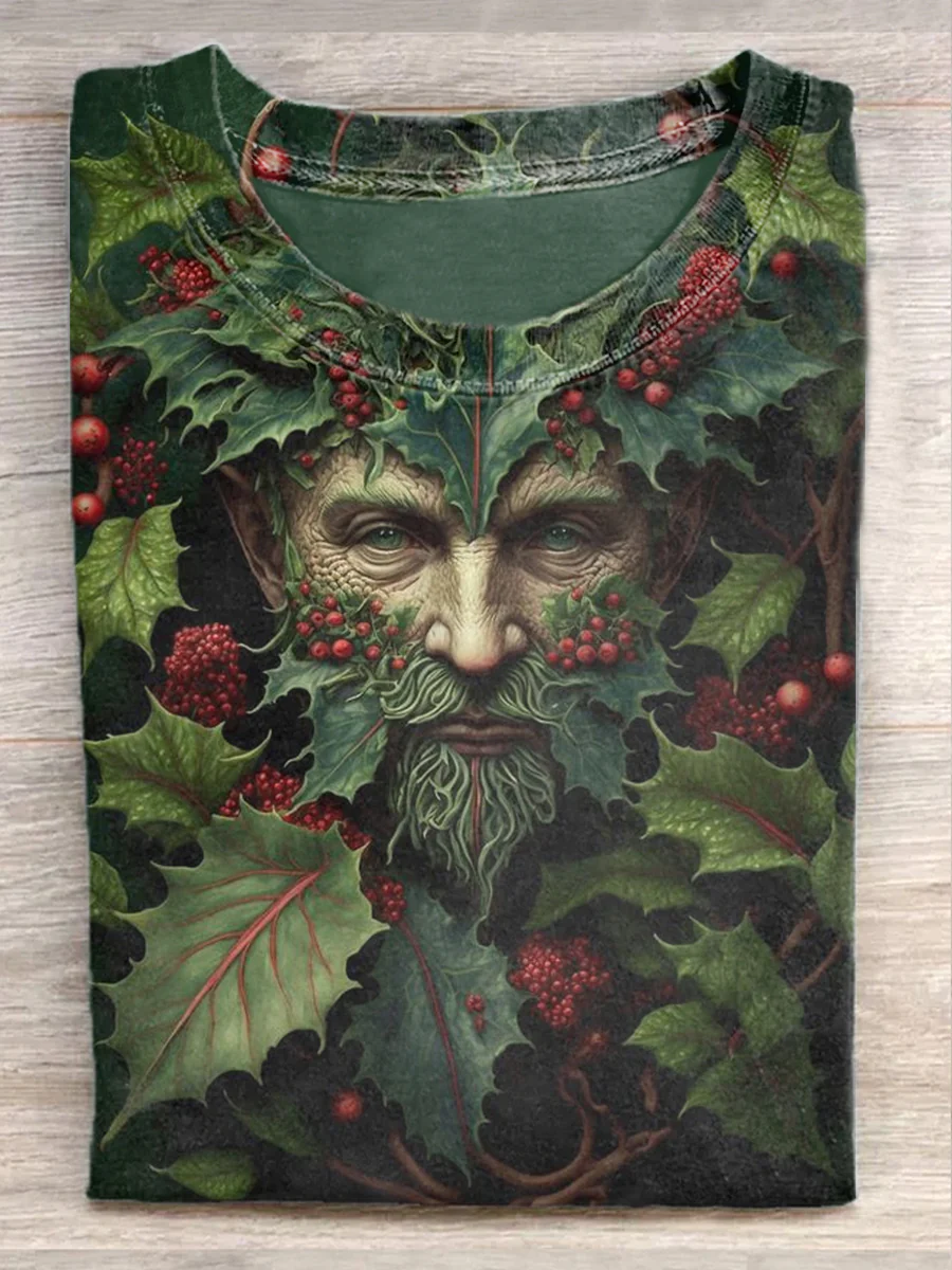 Kerstshirt - Korte Mouw - Druïde Kerstman - Kerst Tees - Unisex Shirts-Boutique Moda