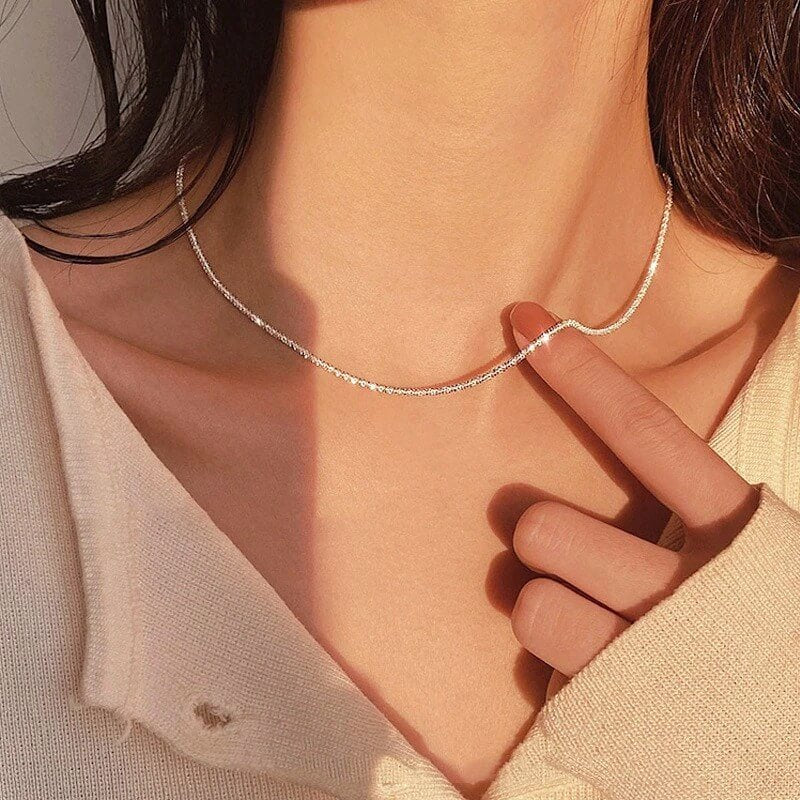 Ketting Dames | Glinsterend Fijn | Zilverkleurig of Goudkleurig-Boutique Moda