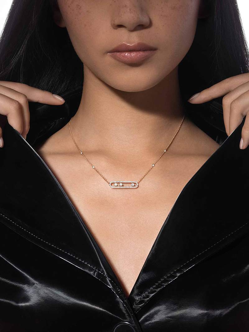 Ketting Dames | Minimalistische Staafketting met Zirkonia Steentjes-Boutique Moda