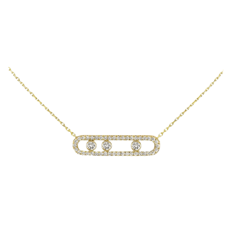 Ketting Dames | Minimalistische Staafketting met Zirkonia Steentjes-Boutique Moda
