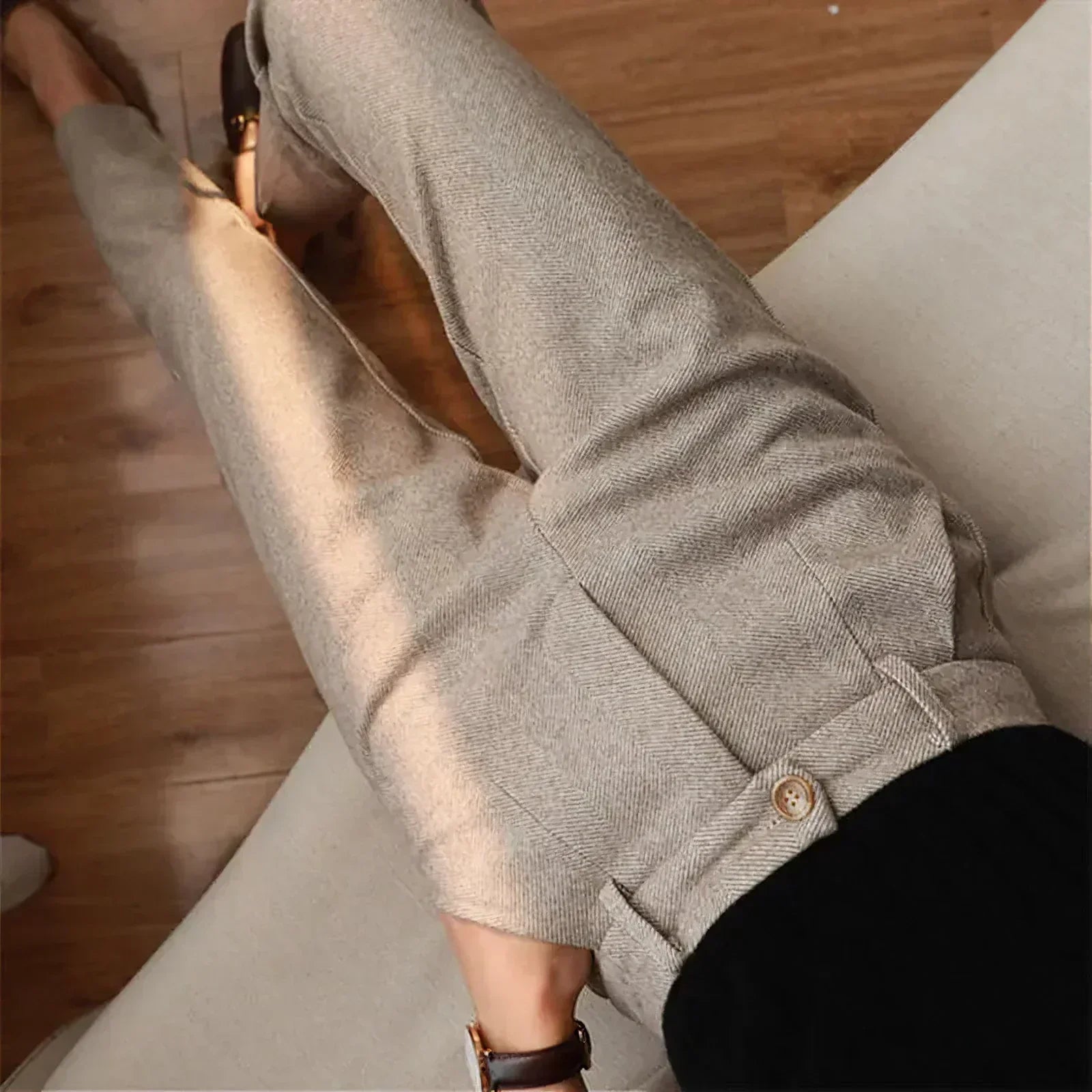 Kledingbroeken | Smart casual | Slim fit | Visgraatbroeken | Herenbroeken-Boutique Moda
