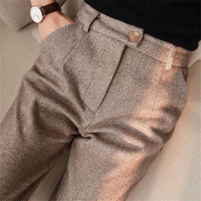 Kledingbroeken | Smart casual | Slim fit | Visgraatbroeken | Herenbroeken-Boutique Moda