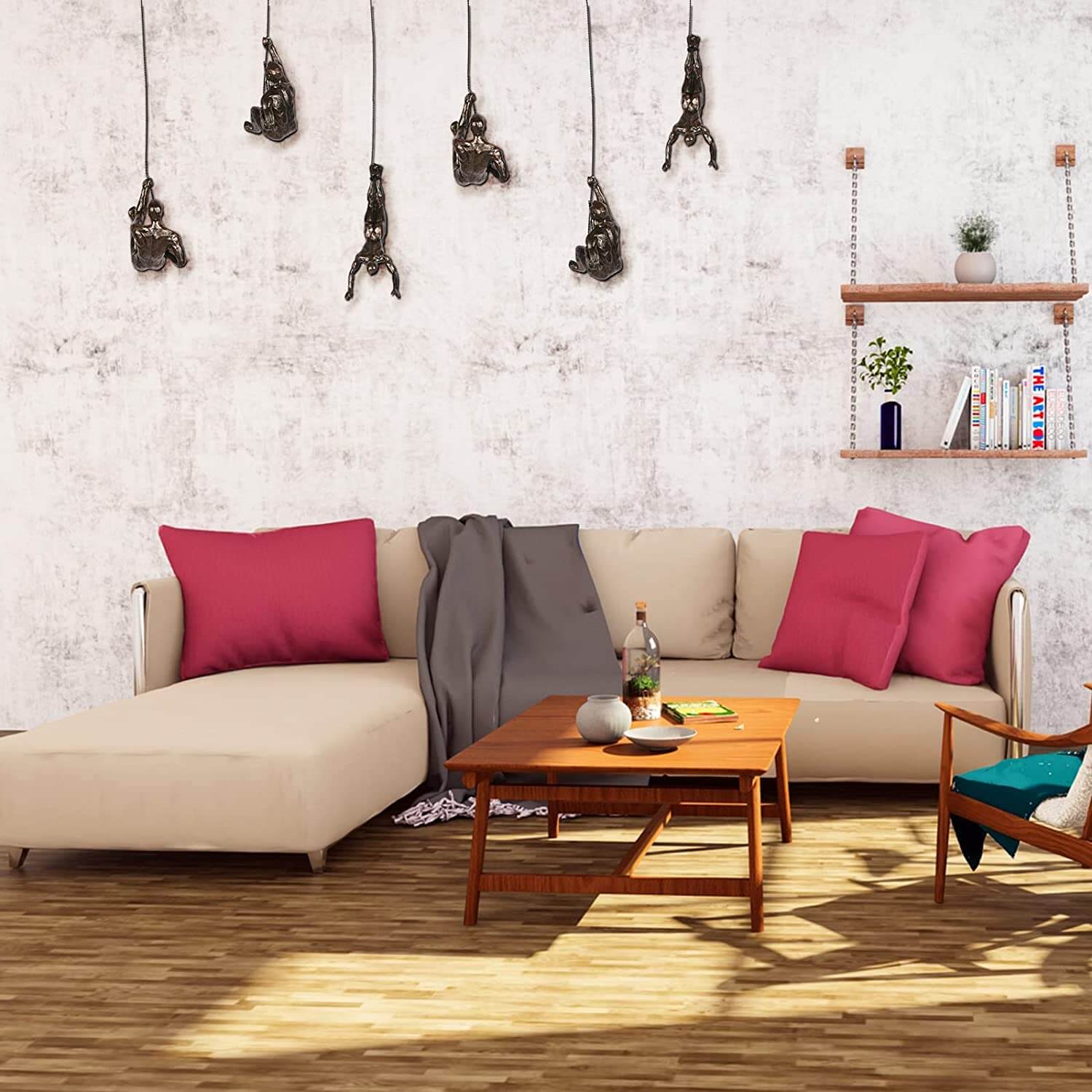 Klimmende Man Wandkunst | Hangend | Metaal | Wanddecoratie voor Woonkamer | Wanddecoratie-Boutique Moda