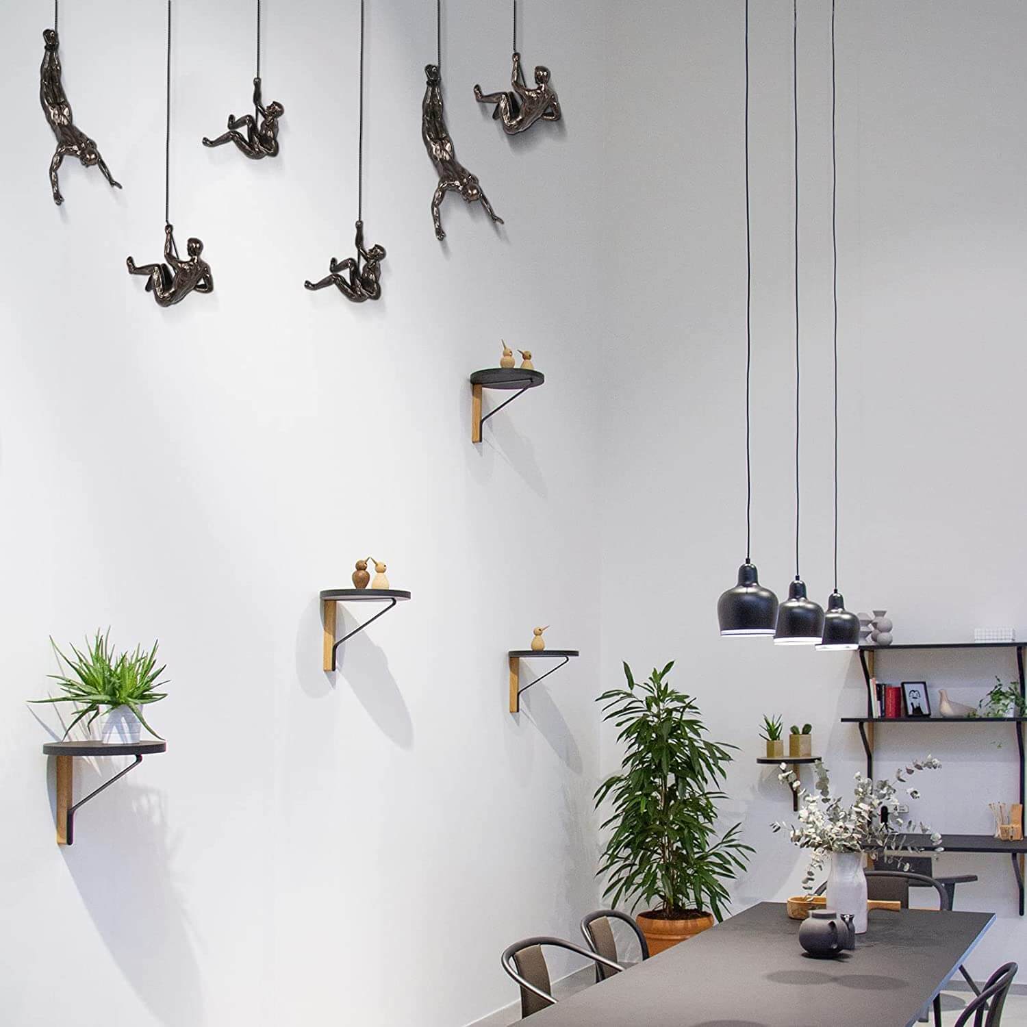Klimmende Man Wandkunst | Hangend | Metaal | Wanddecoratie voor Woonkamer | Wanddecoratie-Boutique Moda