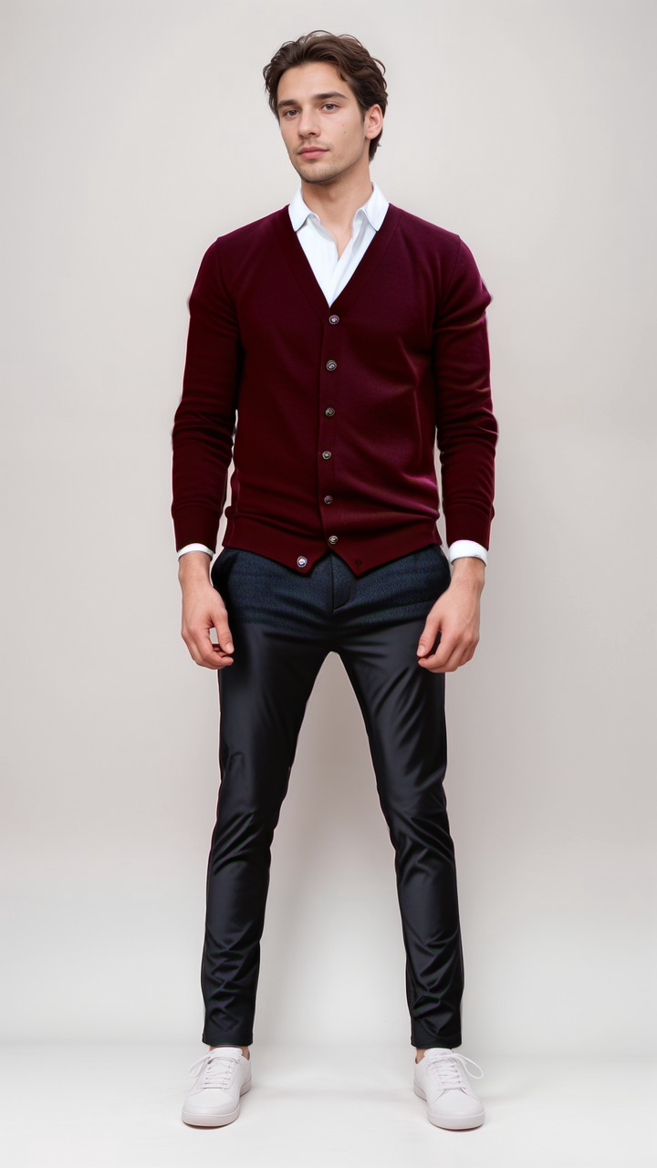 Knoopsvest | Fijn gebreid | V-hals | Gebreid vest | Herenbreigoed-Boutique Moda