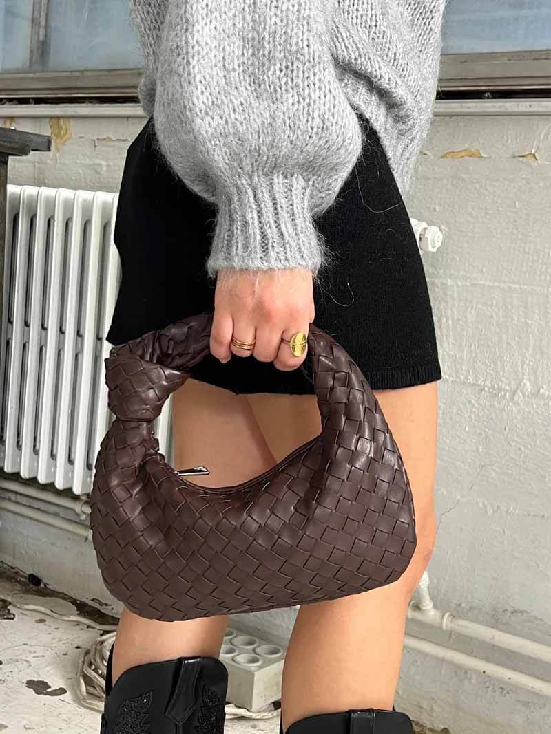Knooptas | Klein | Gevlochten | Geweven tas | Dameshandtas-Boutique Moda