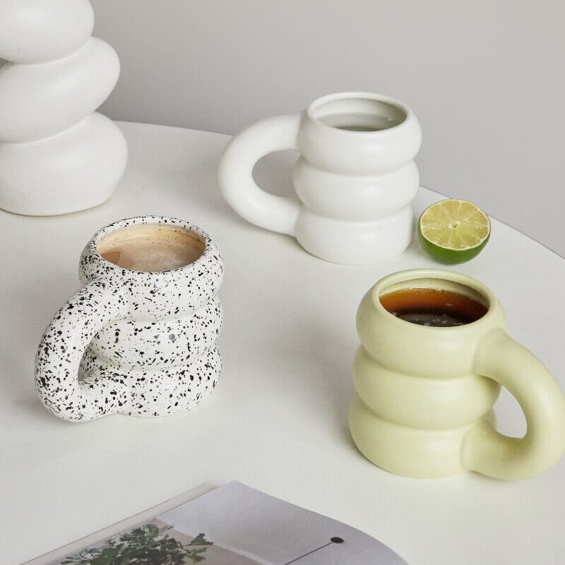 Koffiemok | Keramiek Handgemaakt | Dik Oor Gespikkeld-Boutique Moda