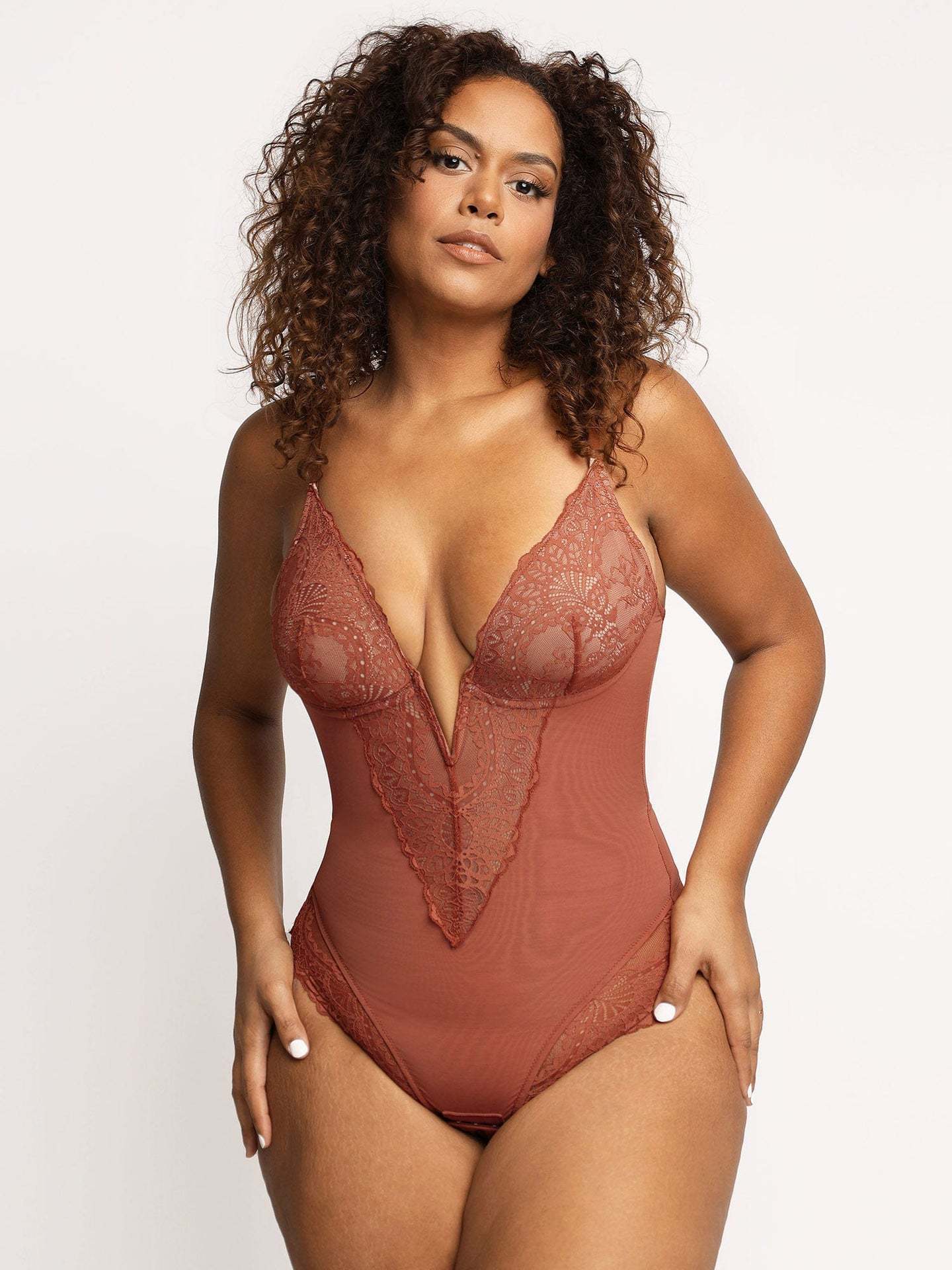 Korset Bodysuit - Verstelbare Bandjes - V-Hals - Kanten Bodysuit - Shapewear-Boutique Moda
