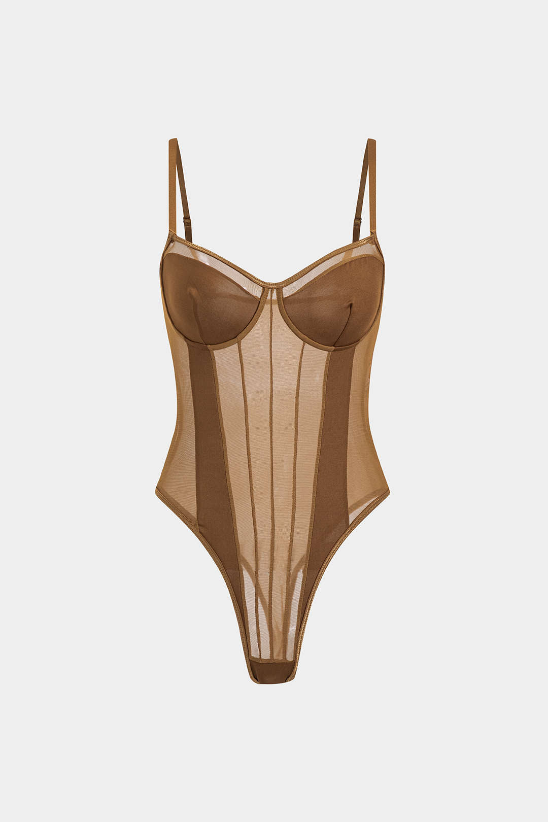 Korsetbodysuit - Doorschijnend - Mouwloos - Bodysuit van mesh - Bodysuit voor dames-Boutique Moda