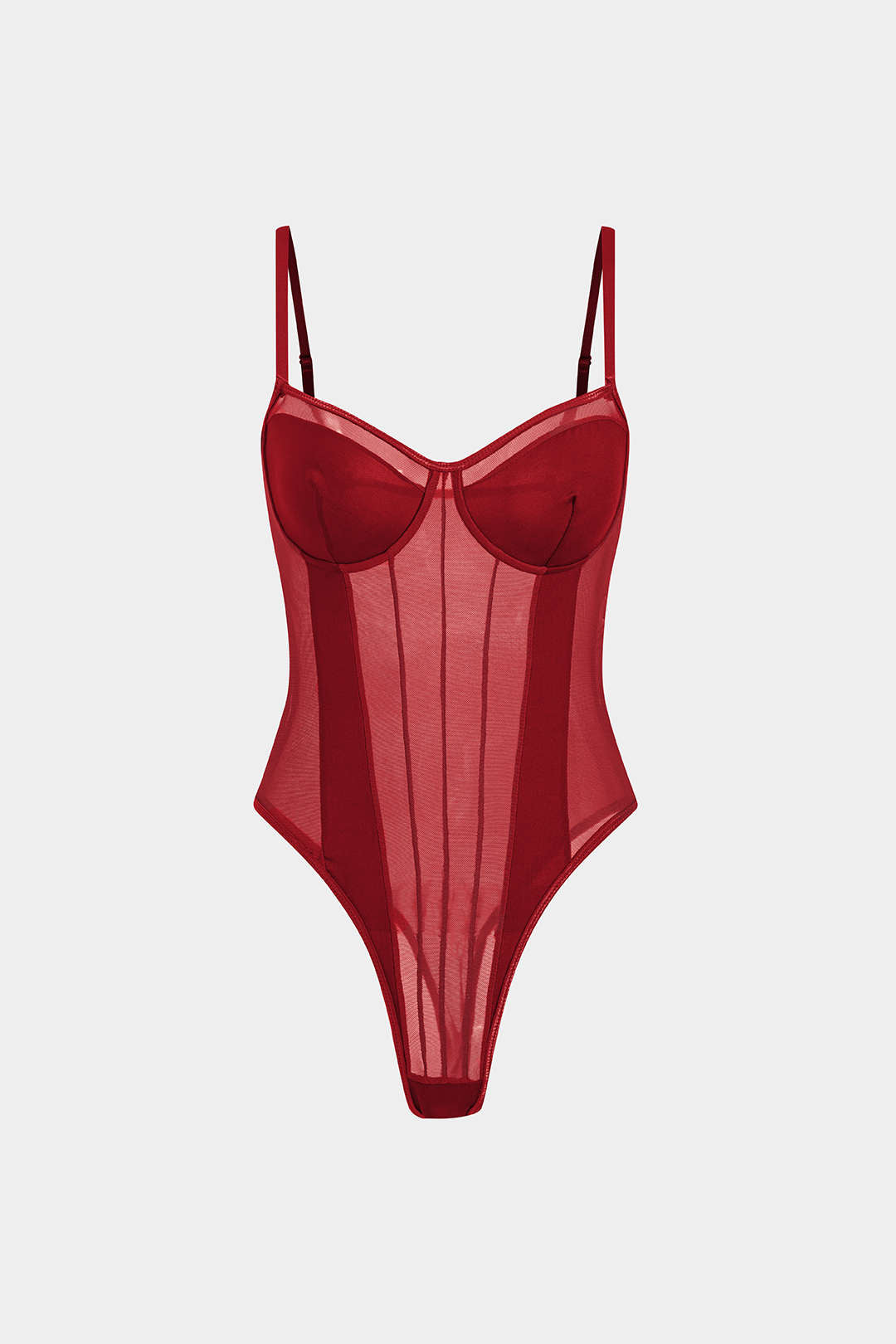 Korsetbodysuit - Doorschijnend - Mouwloos - Bodysuit van mesh - Bodysuit voor dames-Boutique Moda
