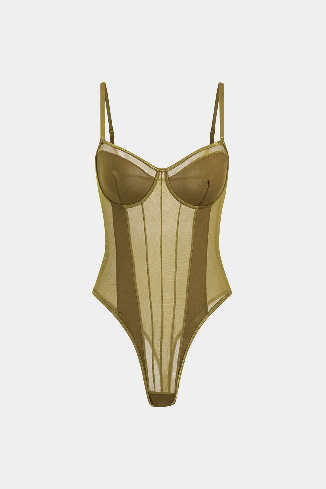 Korsetbodysuit - Doorschijnend - Mouwloos - Bodysuit van mesh - Bodysuit voor dames-Boutique Moda