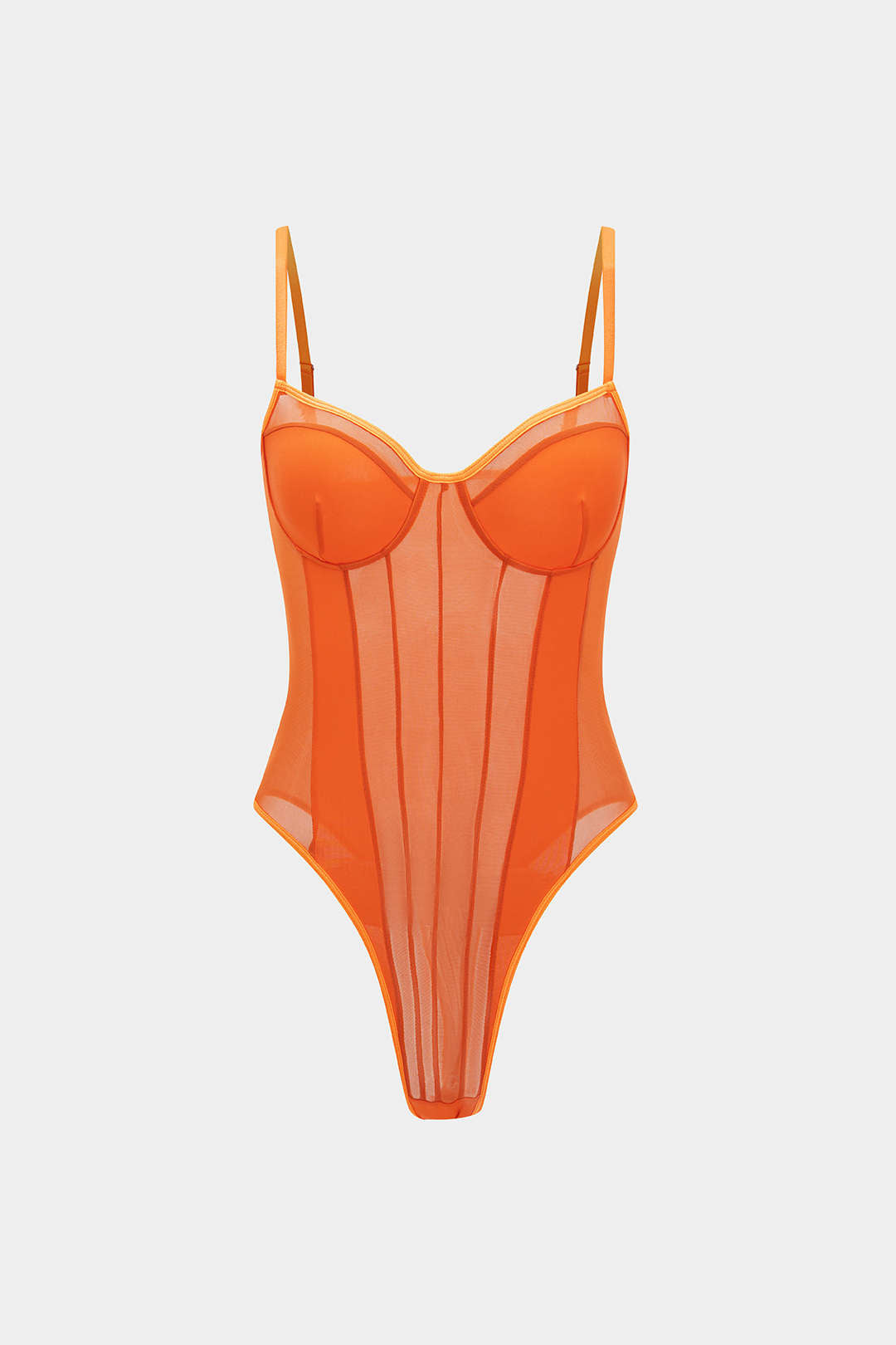Korsetbodysuit - Doorschijnend - Mouwloos - Bodysuit van mesh - Bodysuit voor dames-Boutique Moda