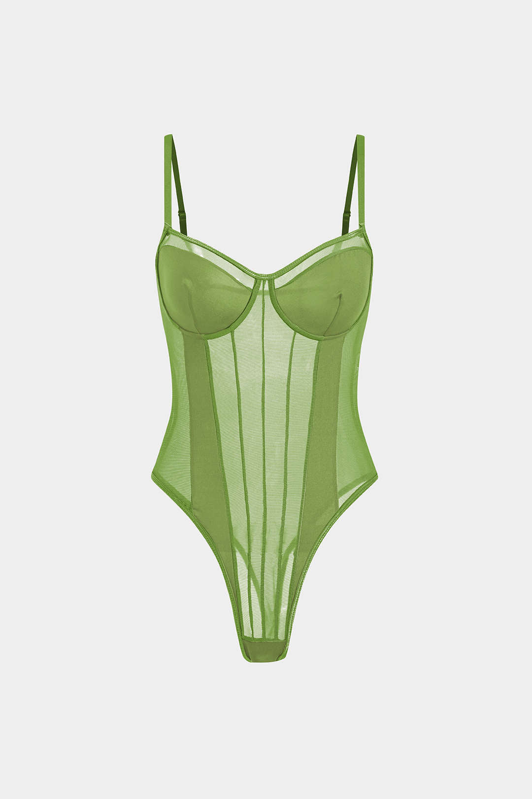 Korsetbodysuit - Doorschijnend - Mouwloos - Bodysuit van mesh - Bodysuit voor dames-Boutique Moda