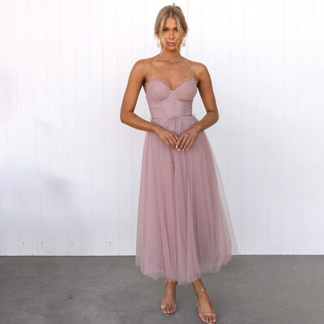 Korsetjurk | Mouwloos | Midi | Tule jurk | Cocktailjurk-Boutique Moda