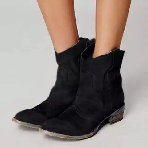 Korte Cowboylaarzen | Western | Suède | Enkellaarzen | Dameslaarzen-Boutique Moda