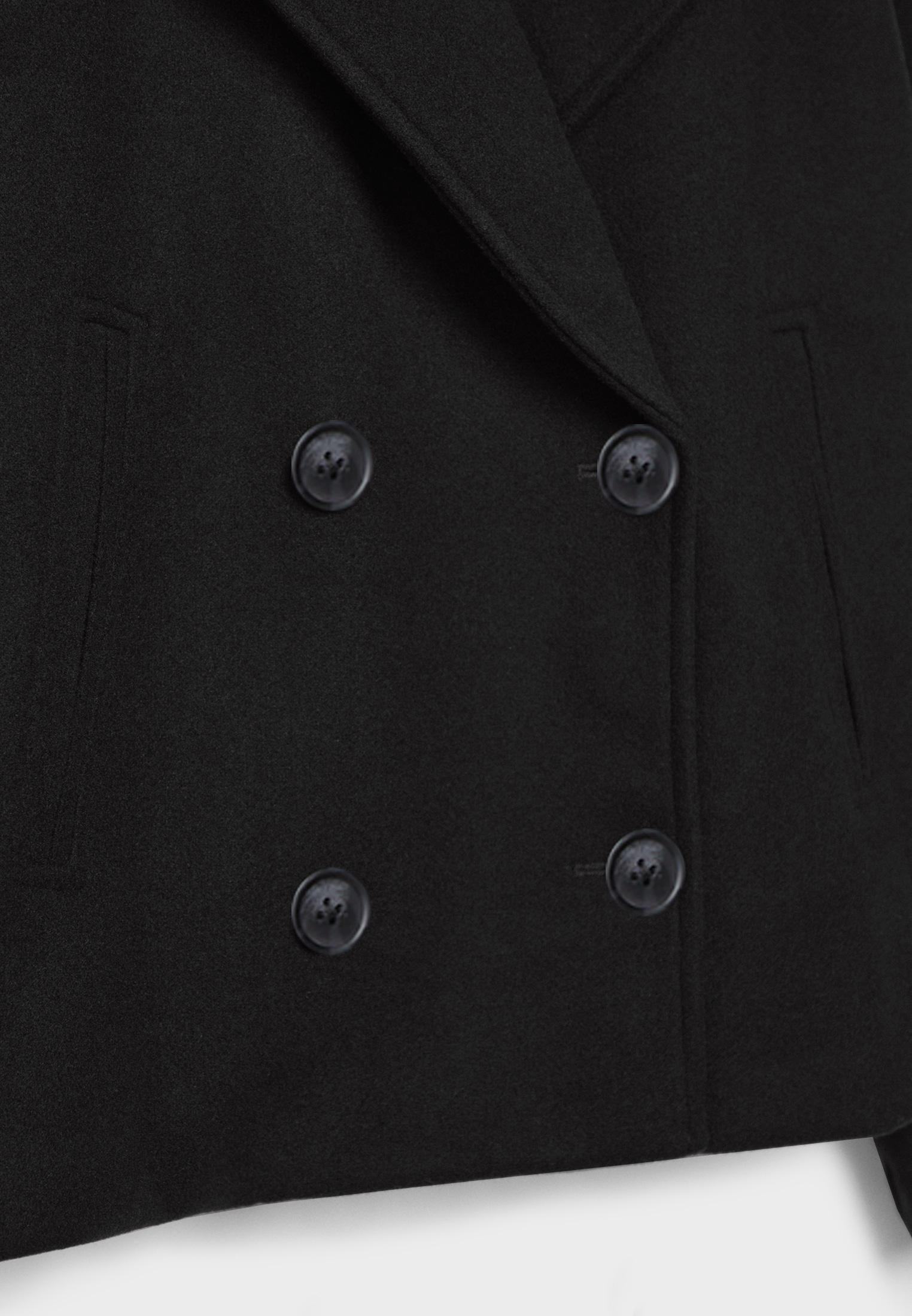 Korte trenchcoat - Dames loose fit korte trenchcoat met twee rijen knopen-Boutique Moda