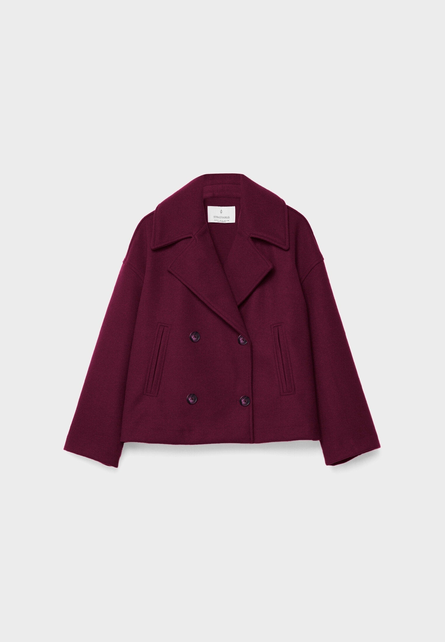 Korte trenchcoat - Dames loose fit korte trenchcoat met twee rijen knopen-Boutique Moda
