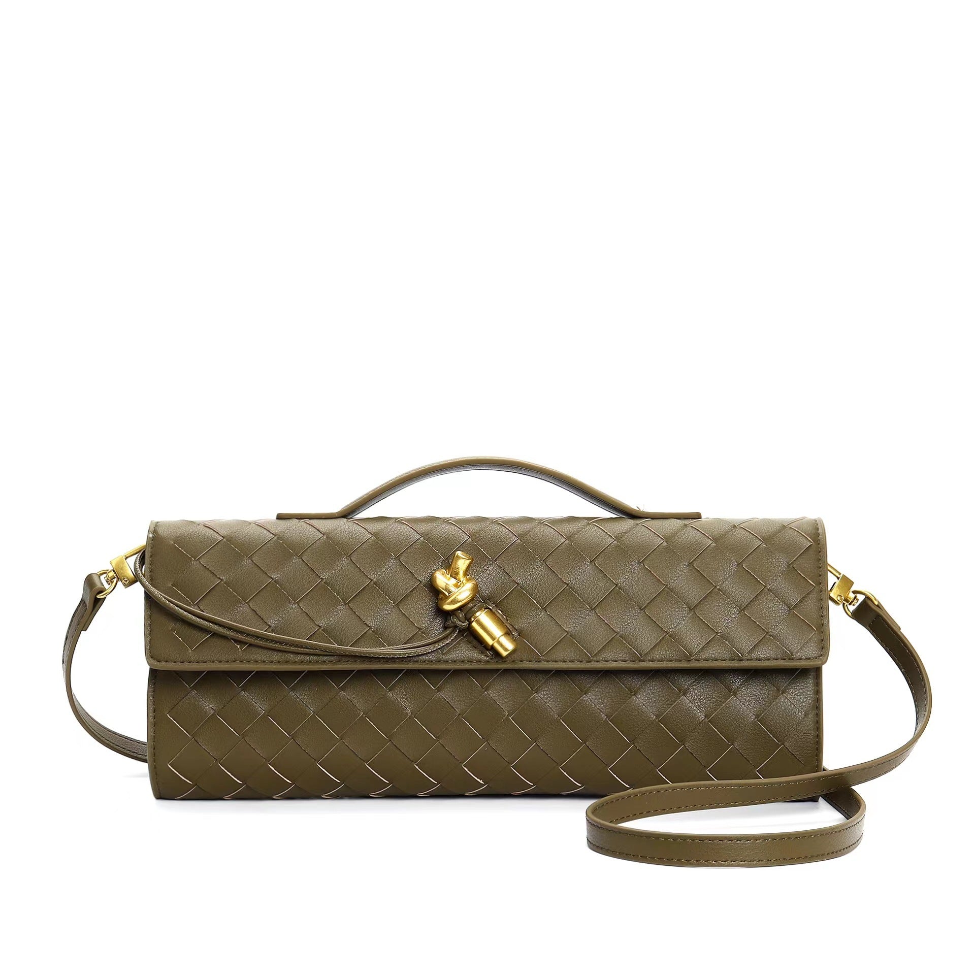 Kunstleren Tas - Klein - Clutch - Gevlochten tas - Schoudertas-Boutique Moda