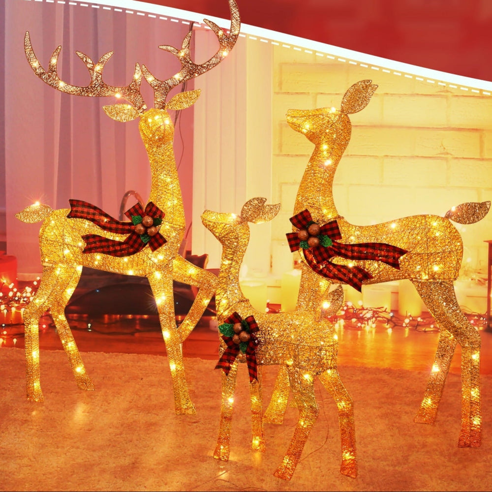 LED-kerstrendieren | set van 3 | waterafstotend voor buiten-Boutique Moda