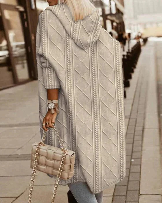 Lang vest | Oversized | Open | Cardigan met capuchon | Dameskleding-Boutique Moda