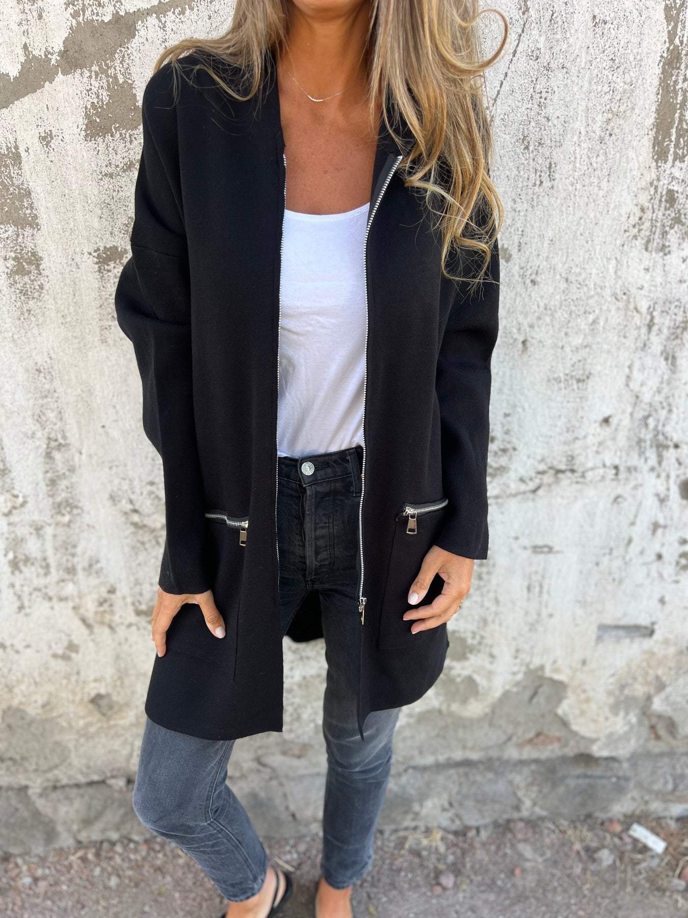 Lange Hoodie | Hooded | Loose Fit | Zip Hoodie | Zip Vest-Boutique Moda