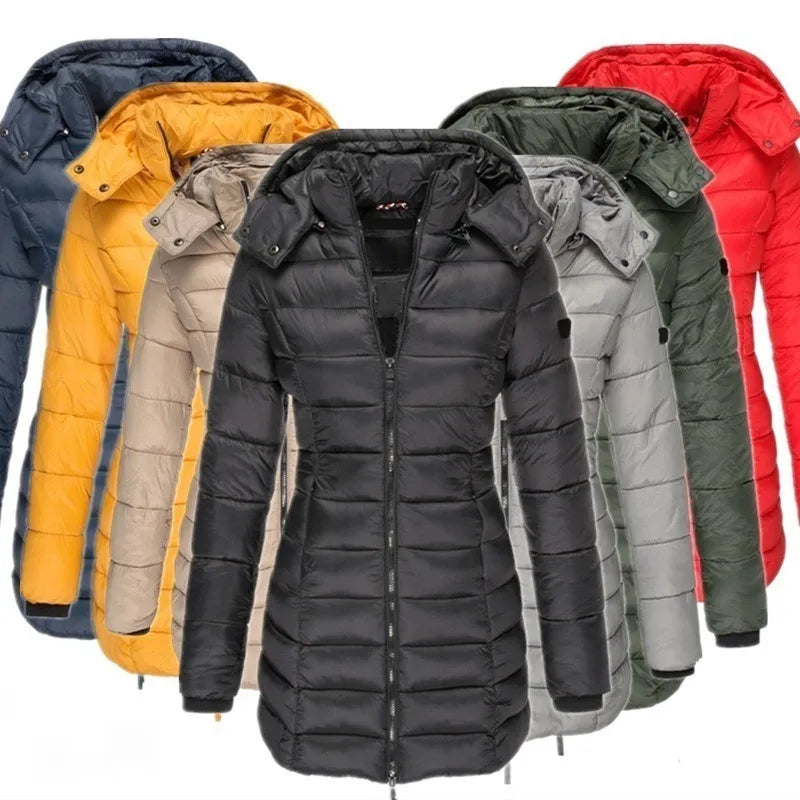 Lange Pufferjas - Capuchon - Zip-Up - Donzen Jas - Winterjassen en Jacks voor dames-Boutique Moda