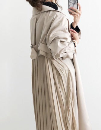 Lange Trenchcoat - Waterafstotende Beige Damesjas Met Enkele Borst-Boutique Moda