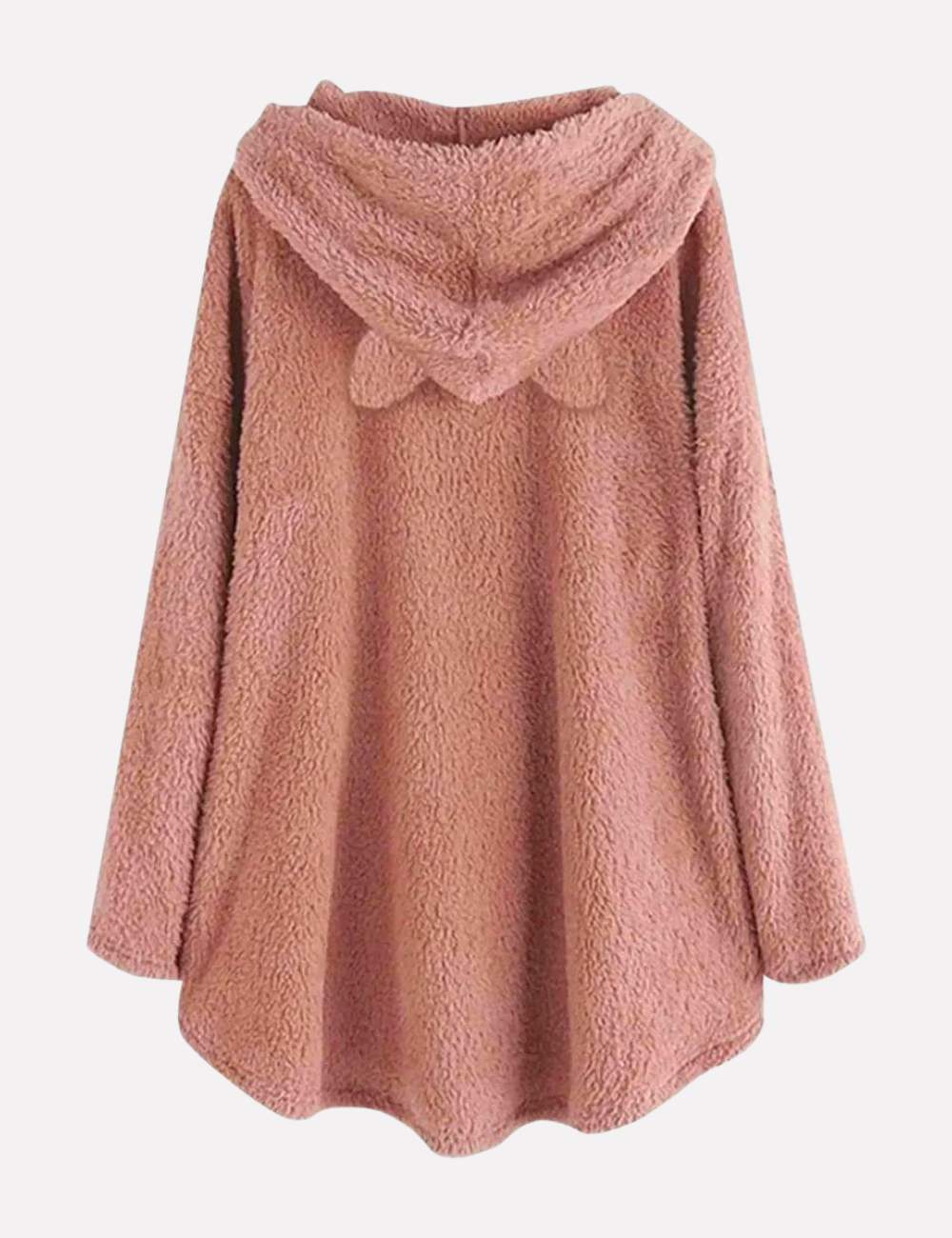 Lange hoodie | Kattenoren | Kattenprint | Fleece hoodie | Hoodiejurk voor dames-Boutique Moda