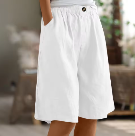 Lange korte broek - Casual - Elastische taille - Loszittende korte broek - Dameskorte broek-Boutique Moda