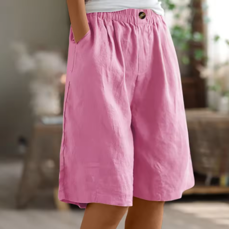 Lange korte broek - Casual - Elastische taille - Loszittende korte broek - Dameskorte broek-Boutique Moda