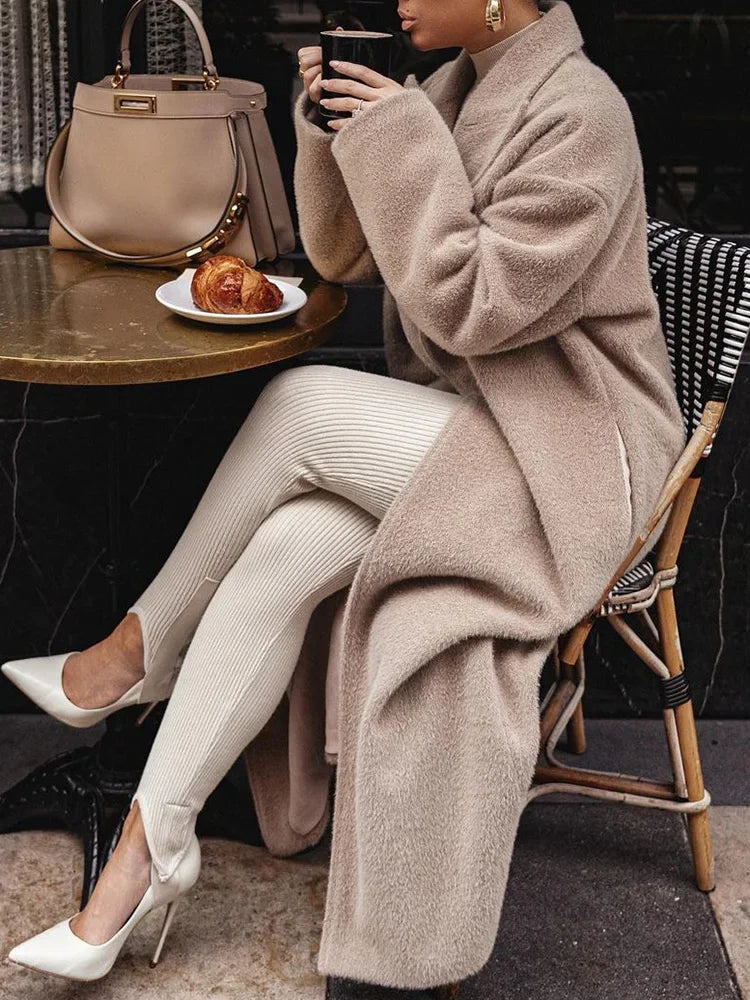 Lange overjas - Enkelrijks - Oversized - Wintertrenchcoat - Damesjas-Boutique Moda